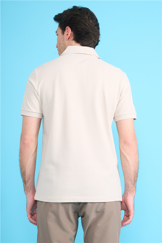 Mareteks 2654 Js Tas Erkek Polo Yaka Altı Baskı Fermuar Pıke T-Shırt