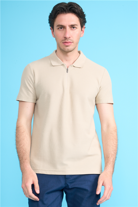 Mareteks 2655 Js Tas Erkek Polo Yaka A.P Fermuarlı T-Shırt