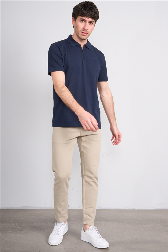 Mareteks 2656 Js Lacıvert Erkek Polo Yaka Fermuar Lyc Suprem T-Shırt