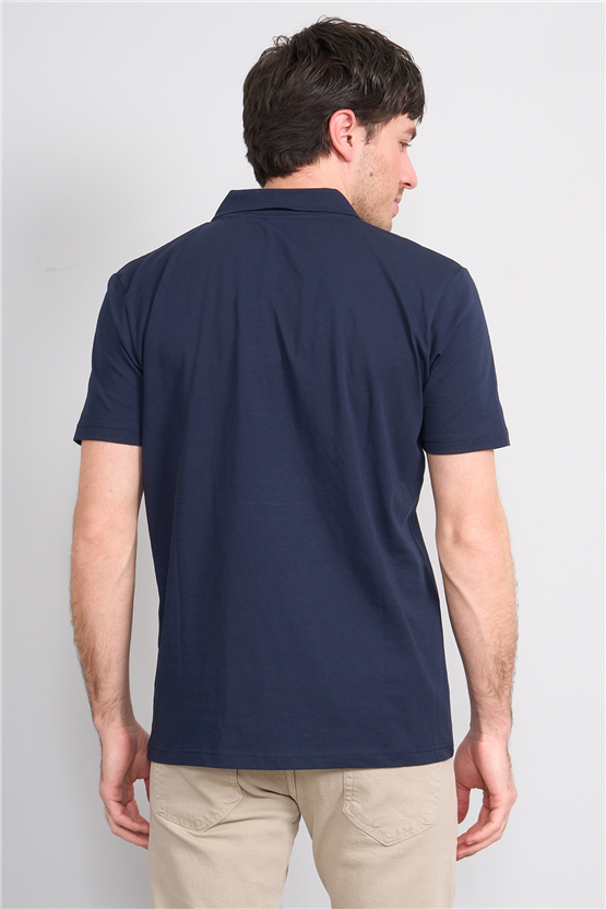 Mareteks 2656 Js Lacıvert Erkek Polo Yaka Fermuar Lyc Suprem T-Shırt