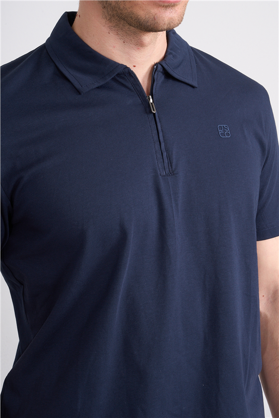 Mareteks 2656 Js Lacıvert Erkek Polo Yaka Fermuar Lyc Suprem T-Shırt