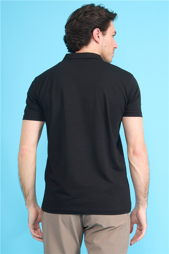 Mareteks 2656 Js Sıyah Erkek Polo Yaka Fermuar Lyc Suprem T-Shırt