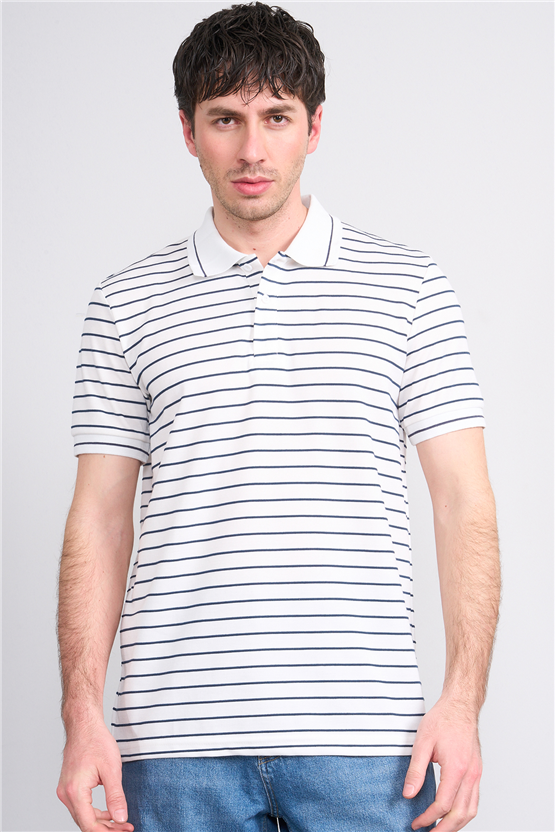 Mareteks 2659 Js Indıgo Erkek Polo Yaka Rıngel Interlok T-Shırt