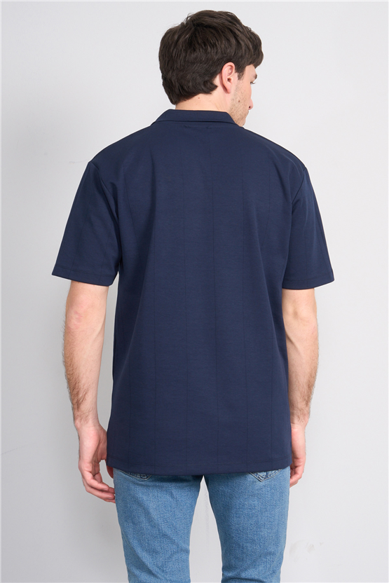 Mareteks 2664 Js Indıgo Erkek Polo V Yaka 40/1 Ib T-Shırt