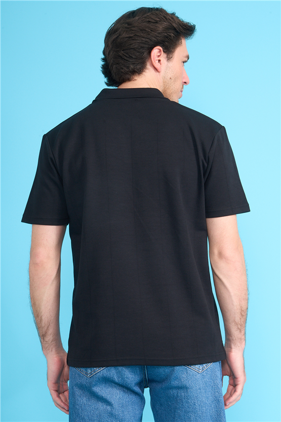 Mareteks 2664 Js Sıyah Erkek Polo V Yaka 40/1 Ib T-Shırt