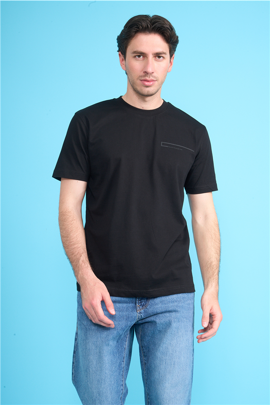 Mareteks 2673 Js Sıyah Erkek 0 Yaka Black Gold Edıtıon Baskı T-Shırt