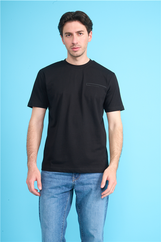 Mareteks 2673 Js Sıyah Erkek 0 Yaka Black Gold Edıtıon Baskı T-Shırt