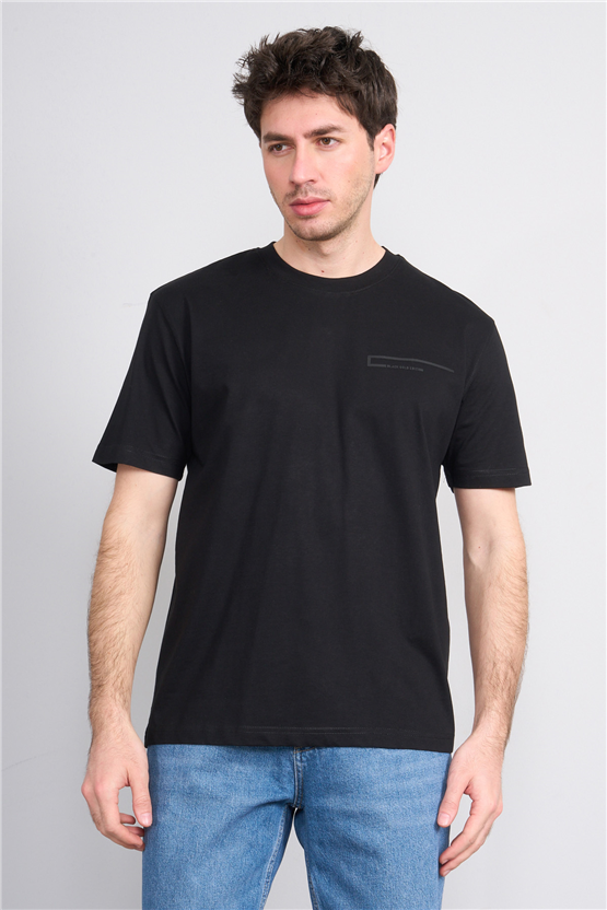Mareteks 2673 Js Sıyah Erkek 0 Yaka Black Gold Edıtıon Baskı T-Shırt