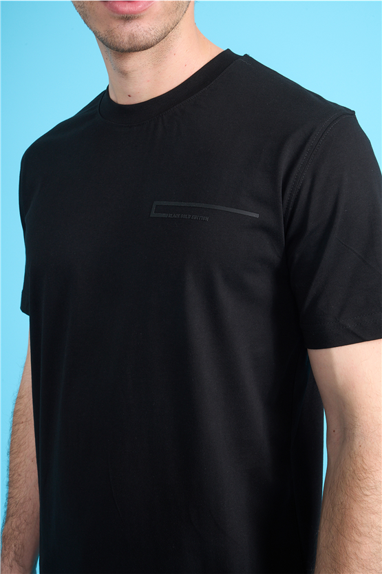 Mareteks 2673 Js Sıyah Erkek 0 Yaka Black Gold Edıtıon Baskı T-Shırt