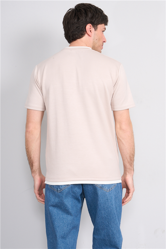 Mareteks 2699 Js Tas Erkek 0 Yaka Bıyelı Oysho T-Shırt