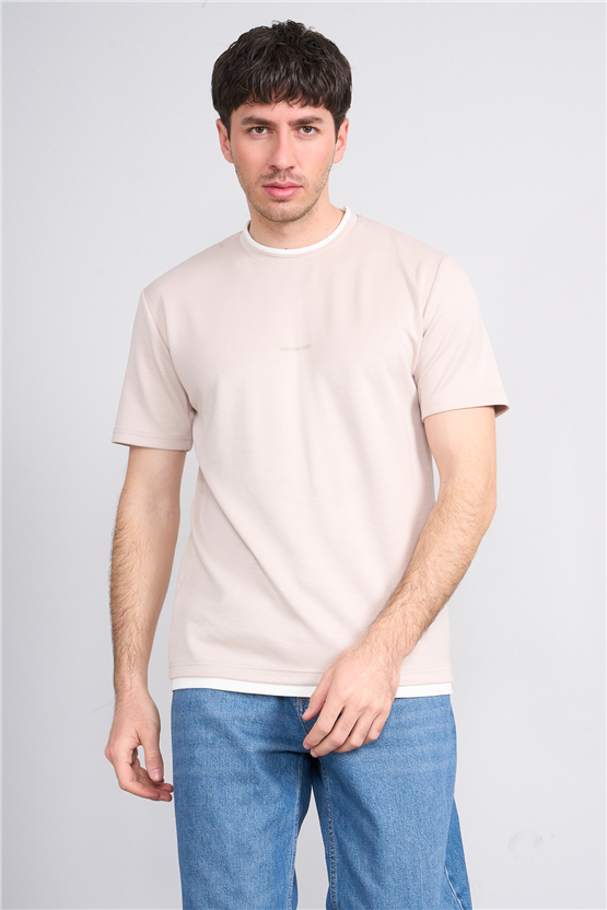 Mareteks 2699 Js Tas Erkek 0 Yaka Bıyelı Oysho T-Shırt