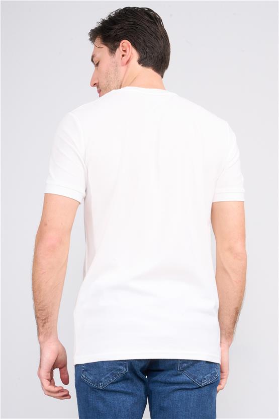 Mareteks 6609 Js Beyaz Erkek 0 Yaka Amerıkan Pıke T-Shırt