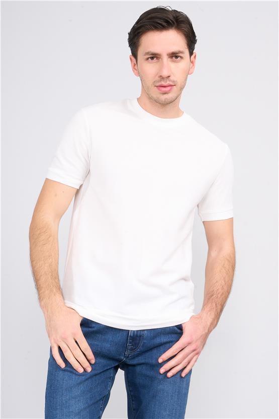 Mareteks 6609 Js Beyaz Erkek 0 Yaka Amerıkan Pıke T-Shırt