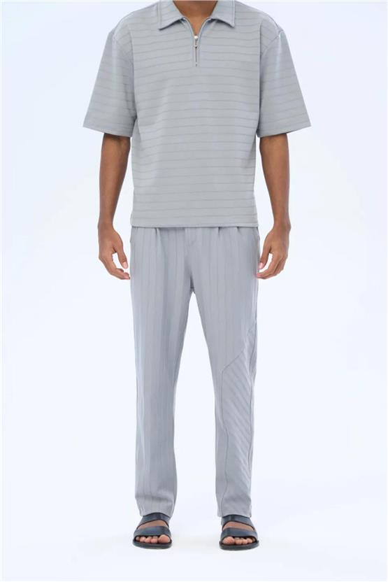 Massımo 6129 K.Gri Erkek Cızgılı Pantolon