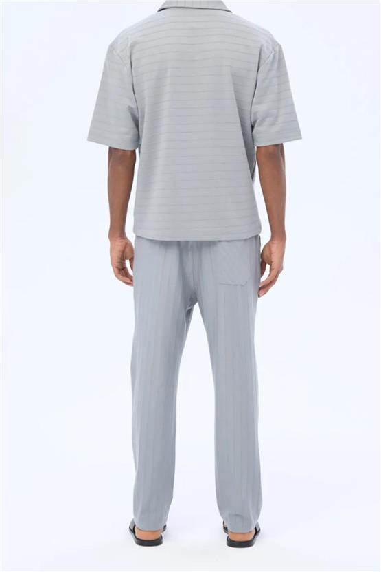 Massımo 6129 K.Gri Erkek Cızgılı Pantolon