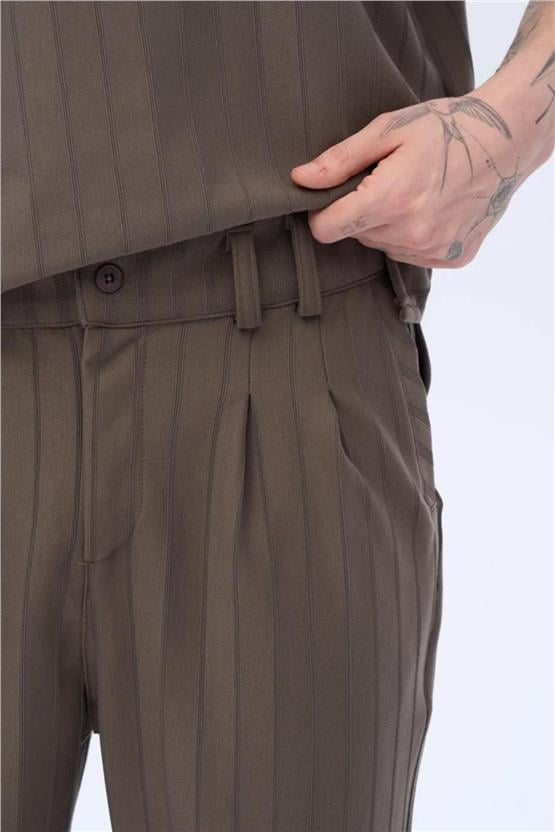 Massımo 6129 Kul Erkek Cızgılı Pantolon