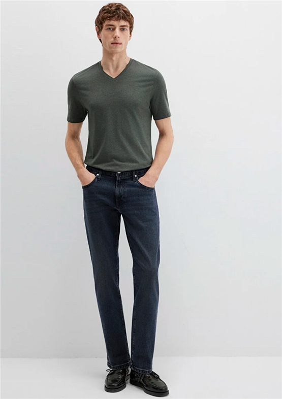 Mavi 061748-25752 V Yaka Orman Yeşili T-Shirt
