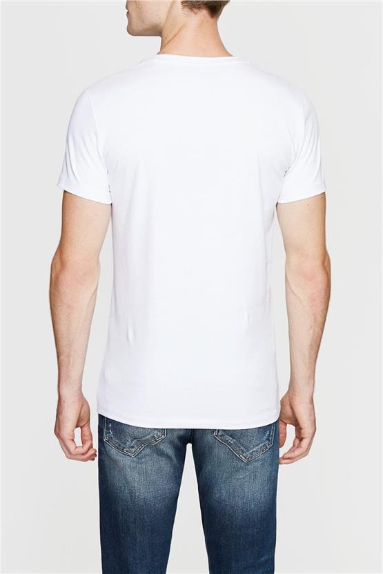 Mavi 061748-620 Erkek Stretch V Yaka Beyaz T-Shirt