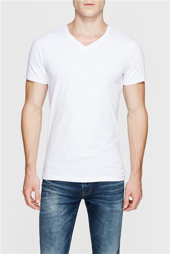 Mavi 061748-620 Erkek Stretch V Yaka Beyaz T-Shirt