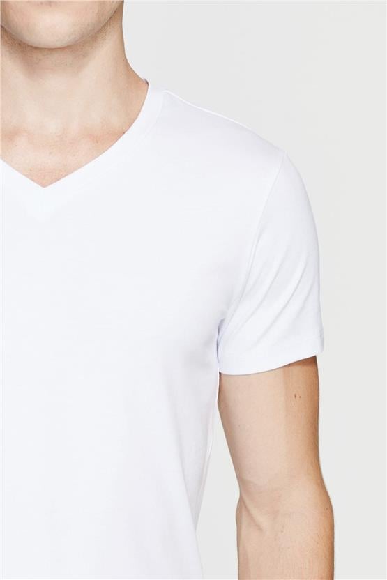 Mavi 061748-620 Erkek Stretch V Yaka Beyaz T-Shirt