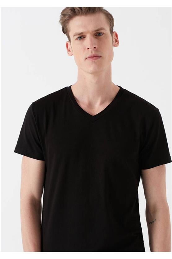 Mavi 061748-900 Erkek V Yaka Siyah T-Shirt