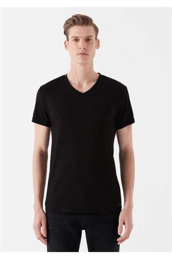 Mavi 061748-900 Erkek V Yaka Siyah T-Shirt