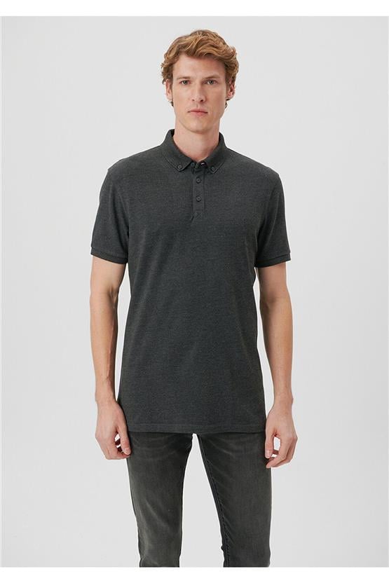 Mavi 063247-28392 Polo Koyu Gri Melanj Erkek T-Shirt