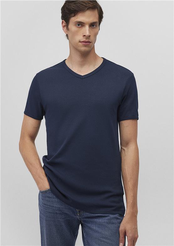 Mavi 063748-17588 Erkek V Yaka Koyu Lacivert T-Shirt