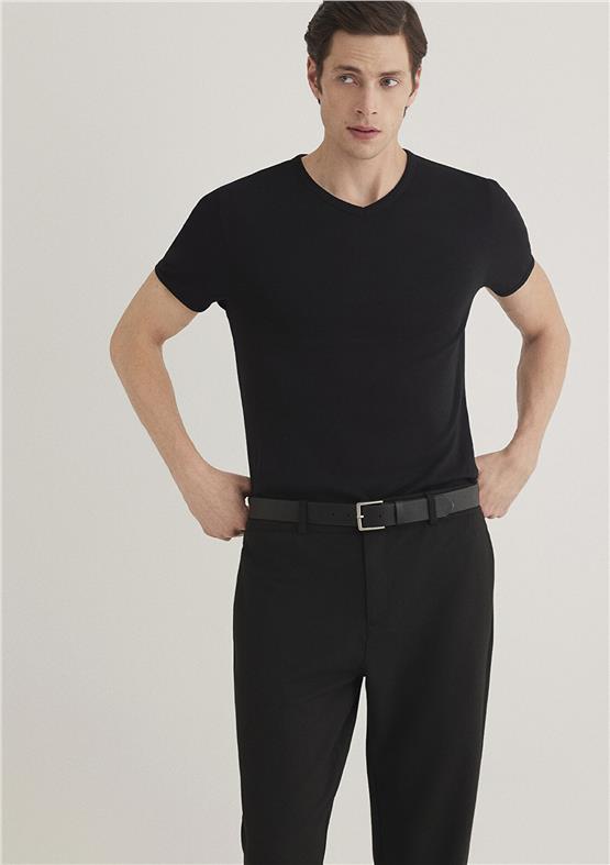 Mavi 063748-900 Erkek Siyah V Yaka T-Shirt