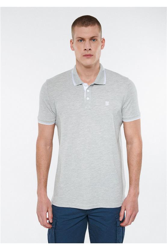 Mavi 064164-28387 Polo Açık Gri Melanj Erkek T-Shirt