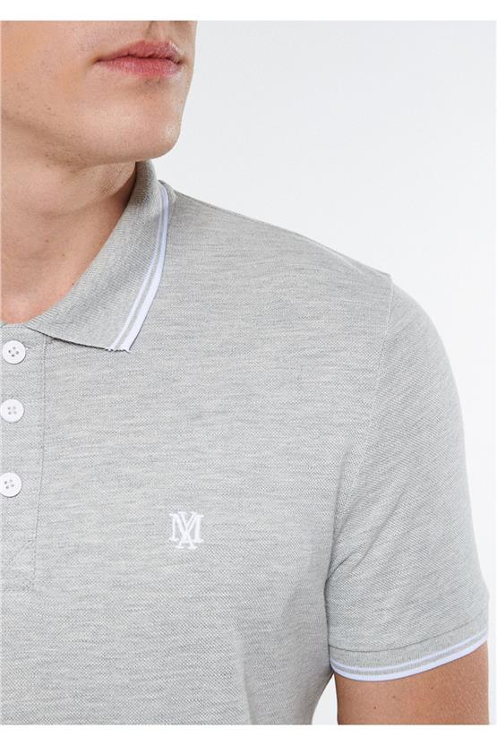 Mavi 064164-28387 Polo Açık Gri Melanj Erkek T-Shirt