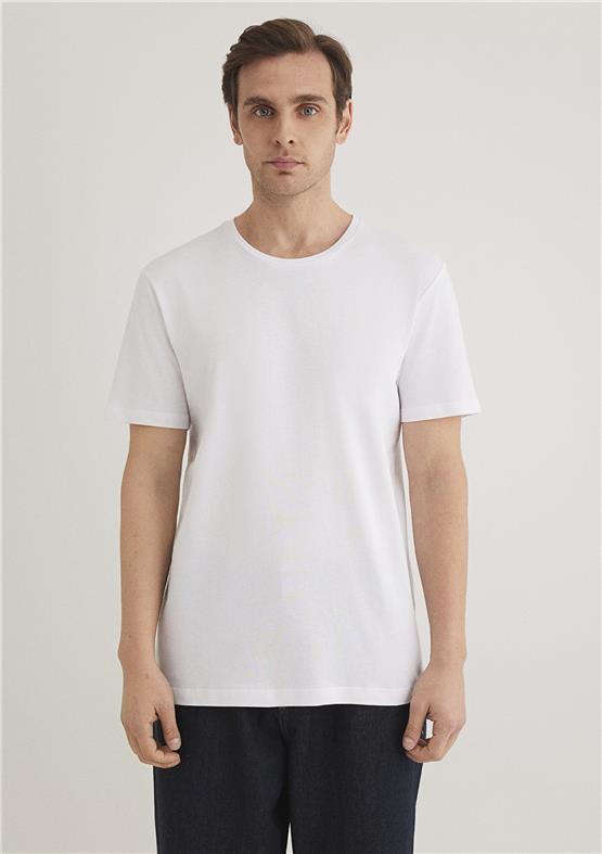 Mavi 0655720 Erkek T-Shirt Beyaz