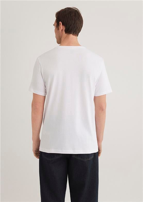 Mavi 0655720 Erkek T-Shirt Beyaz