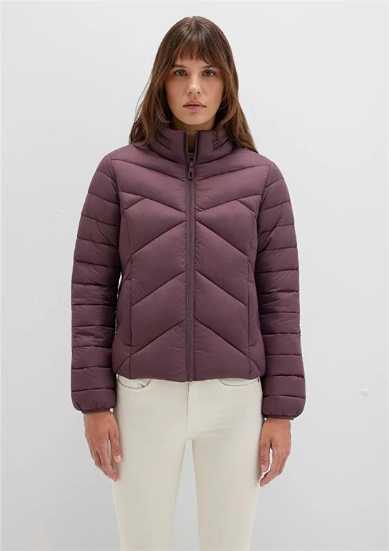 Mavı K26 M110698-70260 Huckleberry Kadın Slım Dık Yaka Sısme Mont