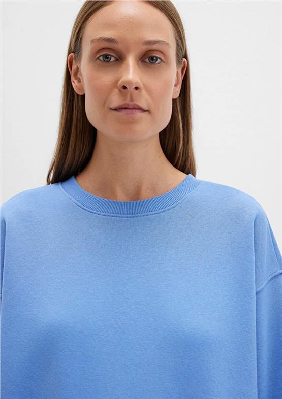 Mavı K26 M1610198-70790 Koyu Mavı Kadın Bısıklet Yaka Oversıze Basıc Sweatshırt