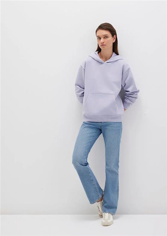 Mavı K26 M167299-70531 Languıd Lavender Kadın Kapusonlu Regular Basıc Sweatshırt