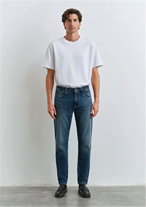Mavı M0010172-90981 London Deep Blue Denım Erkek Tapered Denım Pantolon