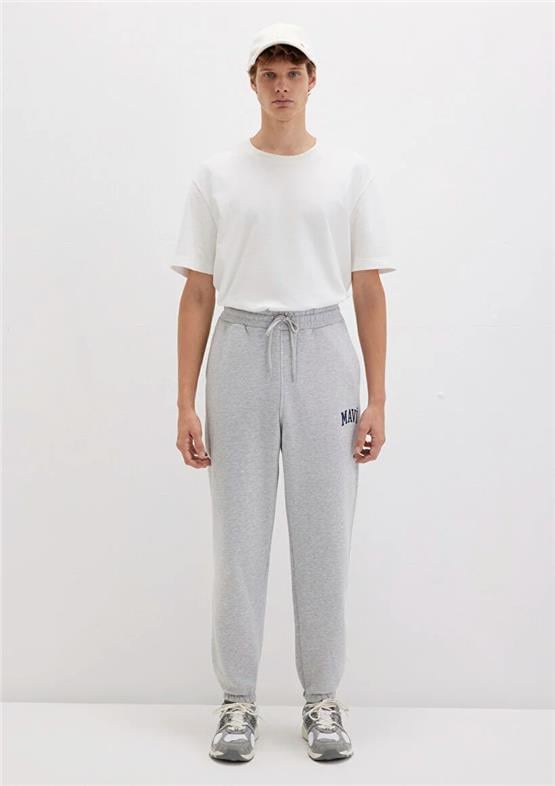 Mavı M0010207-80018 Grı Melanj Erkek Mavı Baskılı Bol Kesım Esofman Alt