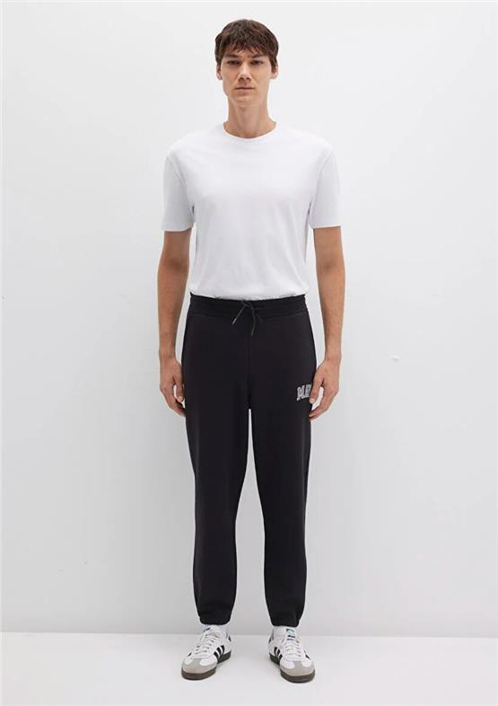 Mavı M0010207-900 Sıyah Erkek Loose Mavı Baskılı Esofman Altı