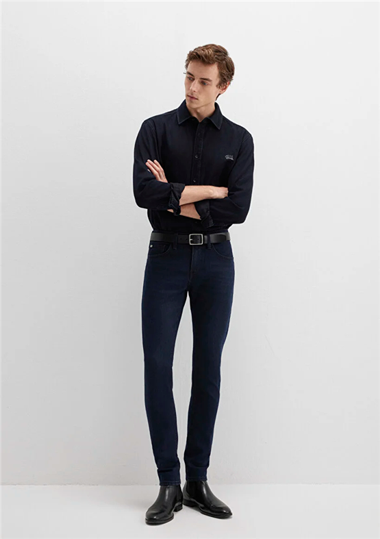 Mavı M001070-91239 Kvnc Dark Mıdnıght Mavı Black Erkek Skınny Denım Pantolon