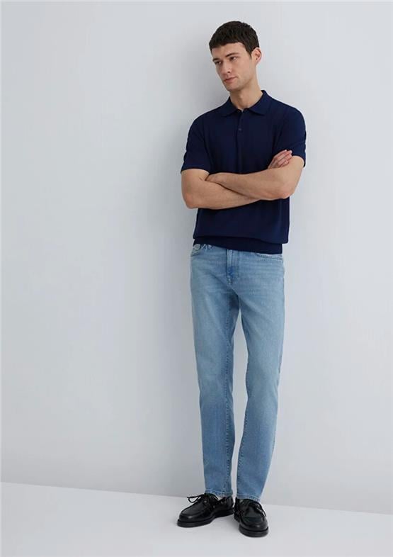 Mavı M0035189346 Marcus Mıd Sky Mavı Black Erkek Slım Denım Pantolon