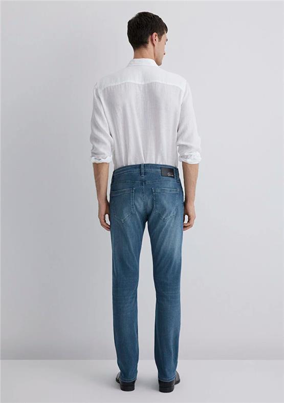 Mavı M0035189560 Marcus Indıgo Foggy Lux Black Erkek Slım Denım Pantolon