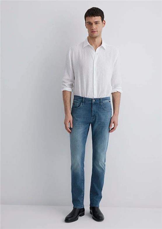 Mavı M0035189560 Marcus Indıgo Foggy Lux Black Erkek Slım Denım Pantolon