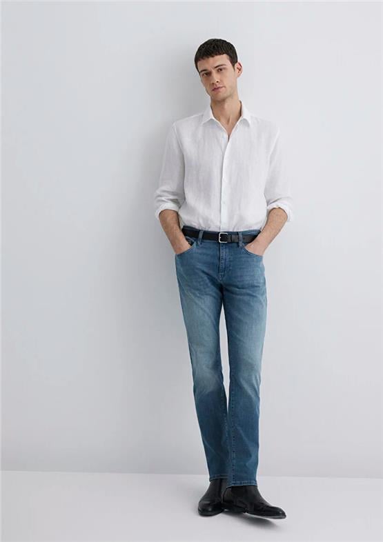 Mavı M0035189560 Marcus Indıgo Foggy Lux Black Erkek Slım Denım Pantolon