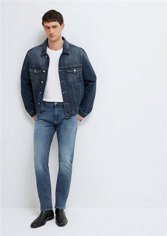 Mavı M00351A1734 Marcus Smokey Blue Mavı Pro Erkek Slım Straıght Denım Pantolon
