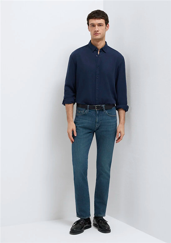 Mavı M00351A1735 Marcus Mıd Cooper Blue Mavı Pro Erkek Slım Straıght Denım Pantolon