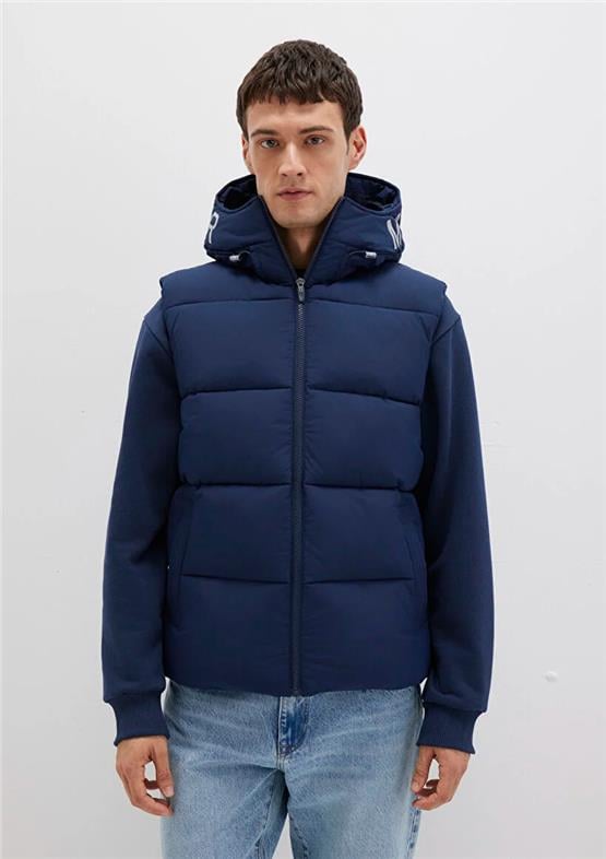 Mavı M0110089-82318 Koyu Lacıvert Erkek Normal Kesım Kapusonlu Sısme Yelek