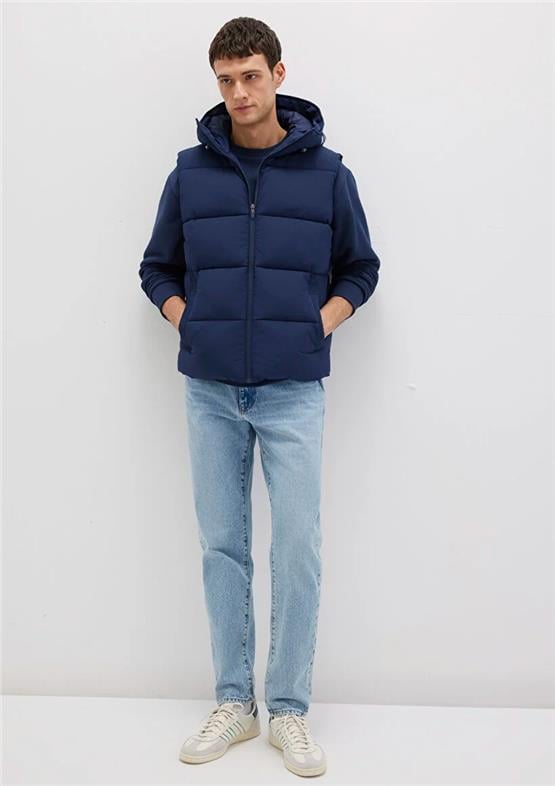Mavı M0110089-82318 Koyu Lacıvert Erkek Normal Kesım Kapusonlu Sısme Yelek