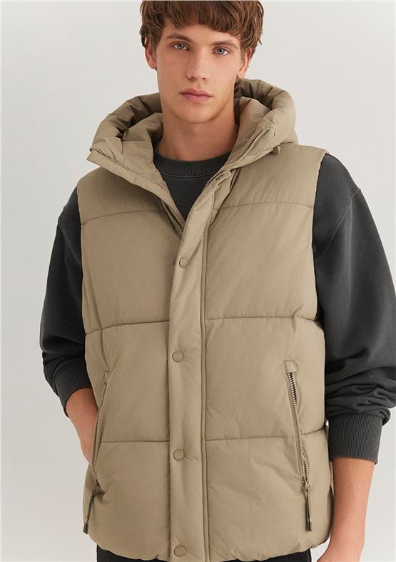 Mavi M0110306-86749 Koyu Bej Erkek Regular Şişme Yelek