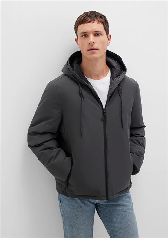 Mavı M0110352-86803 Kul Erkek Regular Kapusonlu Sısme Mont